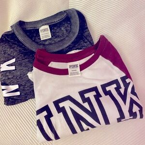 PINK VICTORIA’S SECRET shirt lot of 2 tops